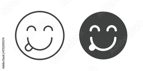 Slip tongue Icon. Line and glyph solid icon