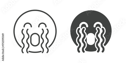 Cry Icon. Line and glyph solid icon