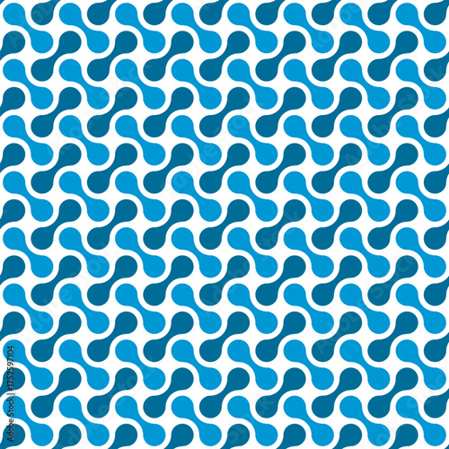 metaball blue seamless texture, liquid connected circle dots background, abstract geometric shapes vector pattern