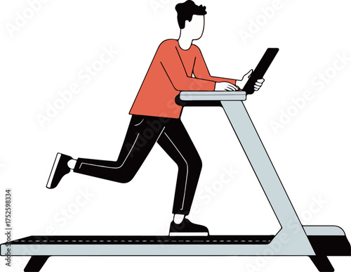 Man Running on Treadmill