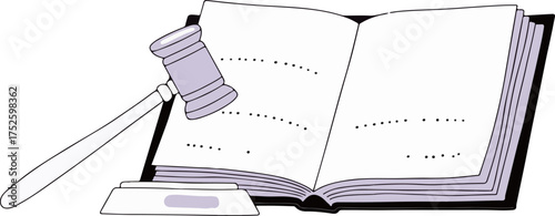 Gavel and Open Law Book