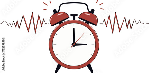 Ringing Red Alarm Clock