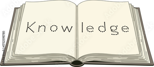 Open Book with 'Knowledge' Text