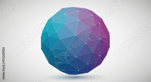 Abstract geometric shape modern design element with blue and purple triangles and polygons for creative projects