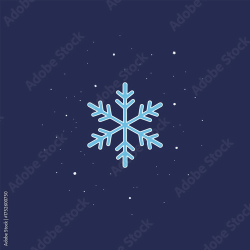 Snowflake on Dark Blue Background