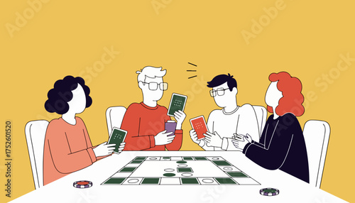 Friends Playing Board Game