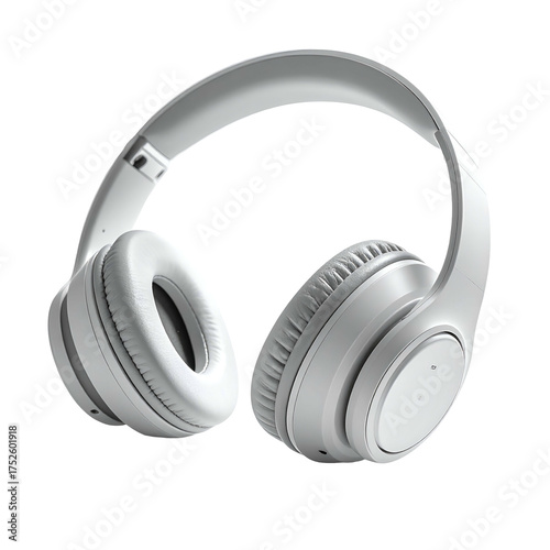 White over-ear headphones presented on a black background.