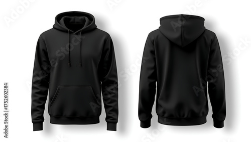 Heavyweight Black Pullover Hooded Sweatshirt Mockup