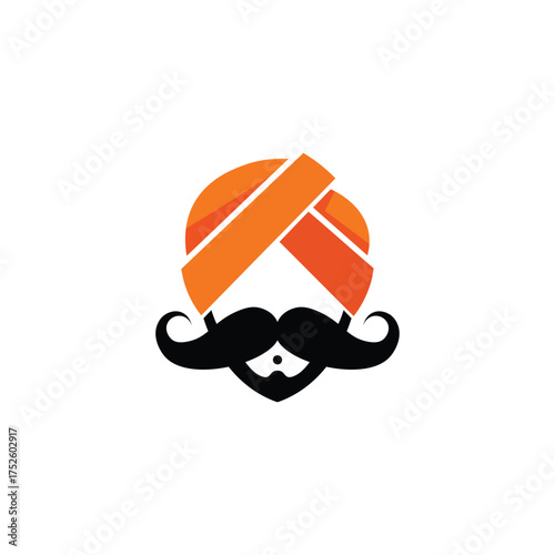 Man with turban and mustache, cultural icon