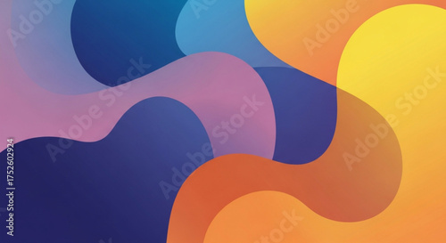 Colorful abstract background with fluid shapes, vibrant gradients, and smooth transitions creating a modern and dynamic design for various creative applications