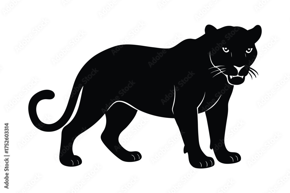 Fototapeta premium 13shiliuati-of-a-terrible-the-panther-white-backgrou.eps