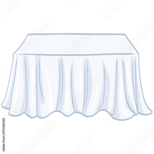 Table with White Tablecloth Illustration