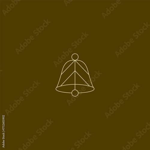 Bell line art simple and elegant ringing logo design.