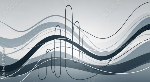 Abstract background with flowing lines and curves in shades of gray, creating a dynamic and modern design