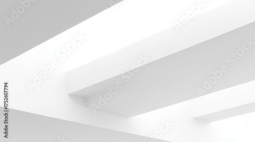 Wallpaper Mural Minimalist ceiling with clean sharp lines features rectangular and square beams forming a grid pattern in monochromatic  Torontodigital.ca