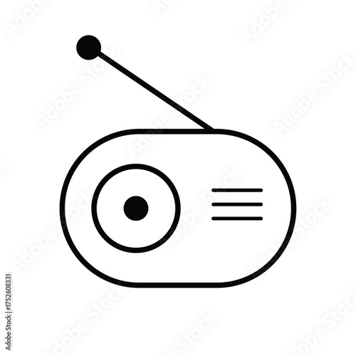 radio icon on square internet button VECTOR ILLUSTRATION 