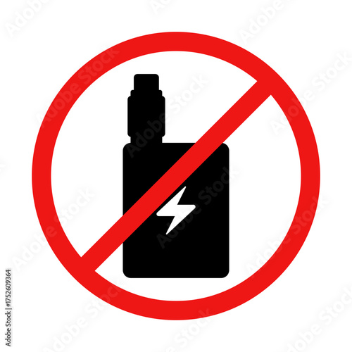 No Vaping Sign on White Background