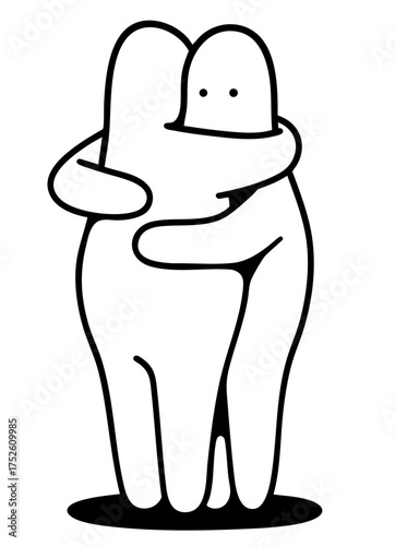 Two human figures hugging each other closely,  the importance of having someone by your side in difficult times