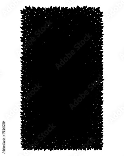 Vertical Trimmed Garden Hedge Silhouette,  Shrub Block