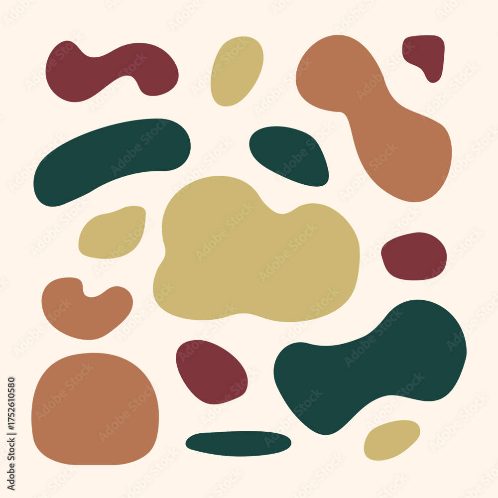 Fototapeta premium Abstract background with organic, flowing shapes in warm earthy tones, perfect for modern minimalist designs and creative graphic projects