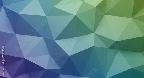 Abstract low poly background with blue and green gradient, creating a modern and geometric texture for designs, wallpapers, or presentations