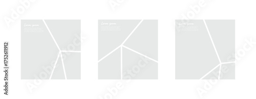 Blank 3 panel comic strip layout in square ratio for photo or image collage