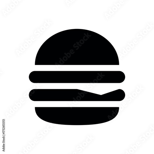 Simple black burger with cheese icon vector illustration design.