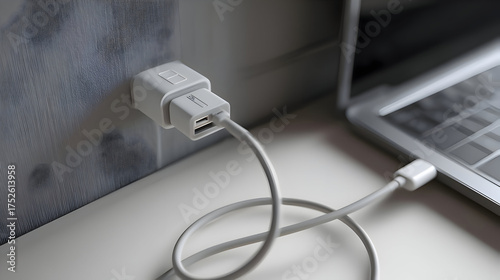Phone Charger Plugged into Wall Socket