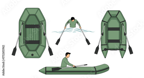 Inflatable boat operation and maneuvering techniques for outdoor recreation.