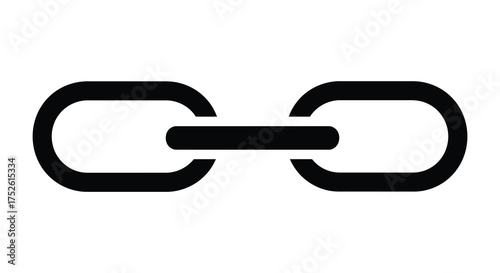 Iconic simple chain link symbol representing connection and unity abstract design element silhouette