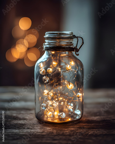 Warm Fairy Lights in Glass Jar, Cozy Ambience