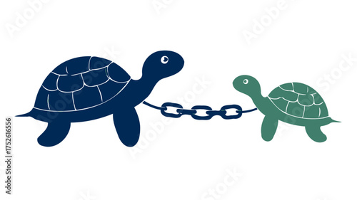 interlocking turtle silhouettes