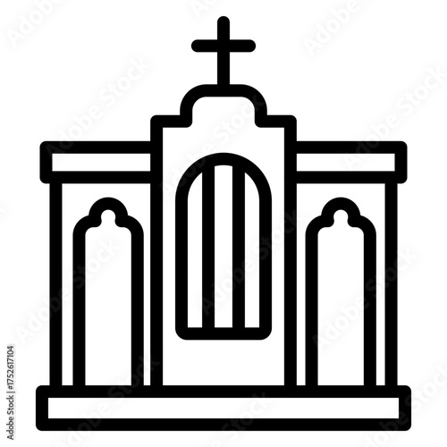 Confession Booth Vector Line Icon Design