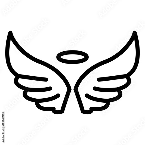 Angel Wings Vector Line Icon Design