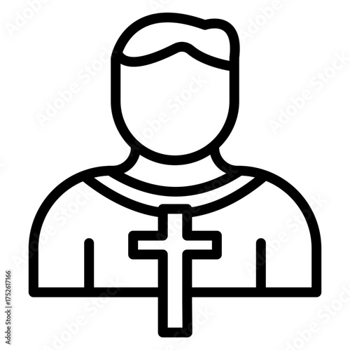 Pastor Vector Line Icon Design