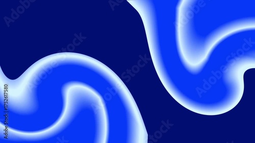 Animation abstract blue and white swirls create a mesmerizing swirling motion graphic against dark blue.