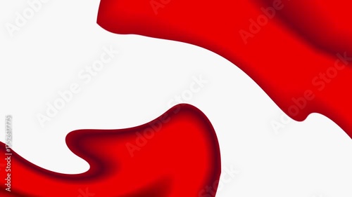 Animation abstract red swirls dance dynamically against a clean modern white background design.