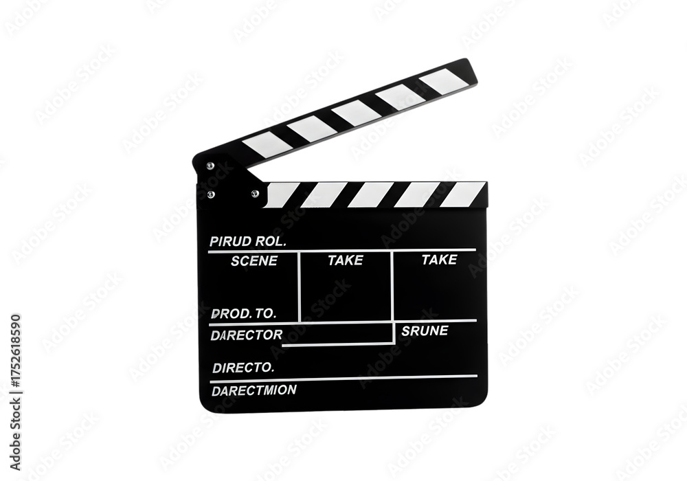 Fototapeta premium Filmmaking Clapperboard on transparent background