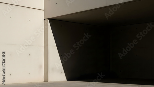 Architectural Shadow Play Concrete Structure and Sunlight Dynamics