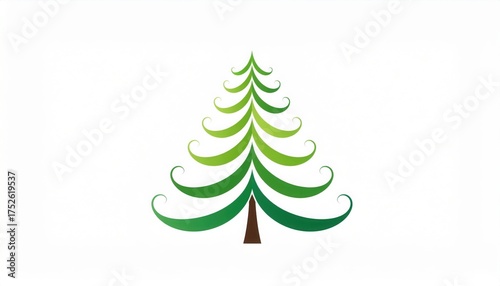 Christmas tree vector illustrations with a white background