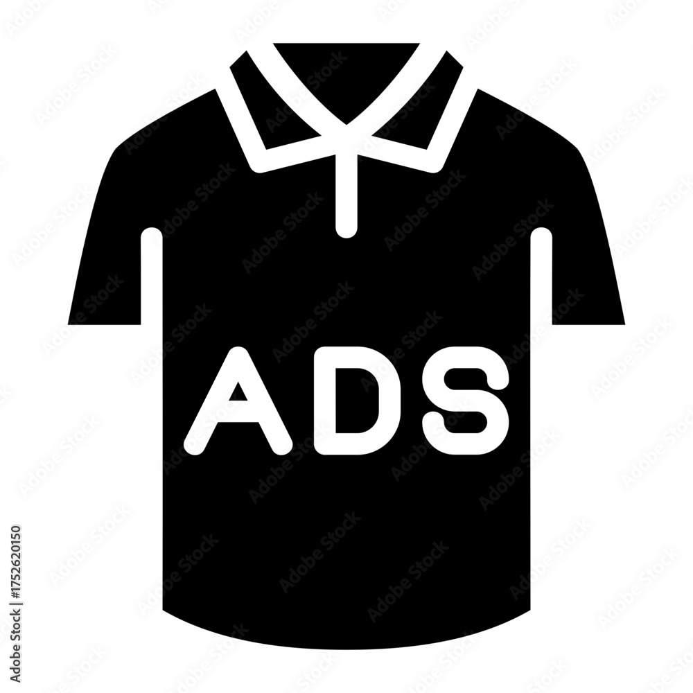 Naklejka premium Ads On Shirt Solid Icon