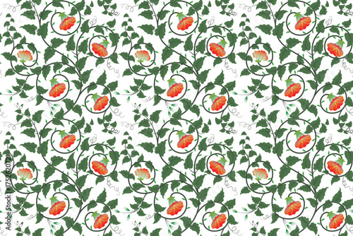 seamless floral pattern damask style motif suitable for wallpaper, textile, tile, cloth and fabric design isolated illustration vector archive EPS file.
