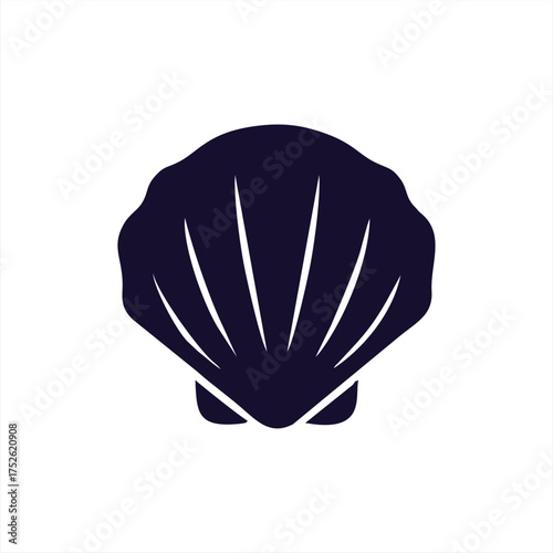 Dark Scallop Seashell Silhouette Marine Icon