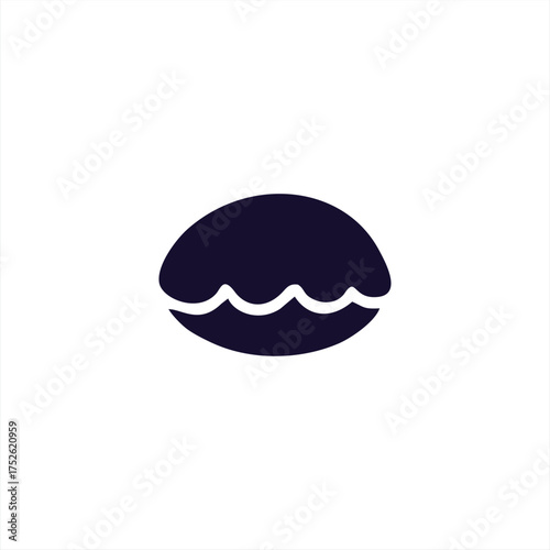 Dark Scallop Seashell Silhouette Marine Icon