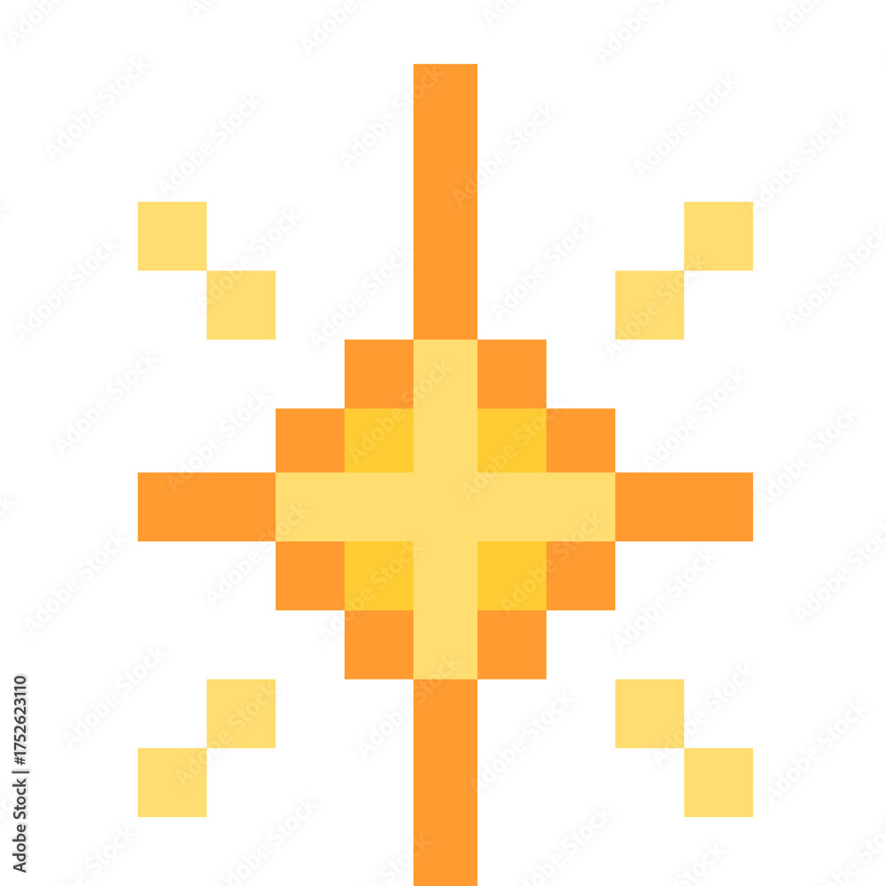 Obraz premium Pixelated Star Sparkles