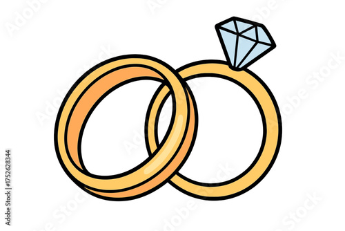 Structural bolt and hex nut icon, cartoon style isolated on white background, build and repair symbol, mechanical fastener vector illustration for construction and engineering design