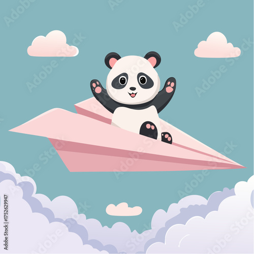 Panda's Paper Plane Adventure A Whimsical Flight into the Clouds
