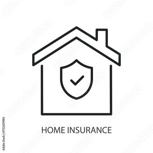 Home insurance thin line vector icons.