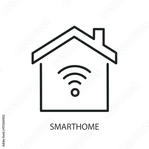 Smart home thin line vector icons.