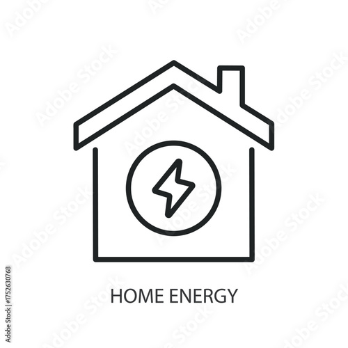 Home energy thin line vector icons.
